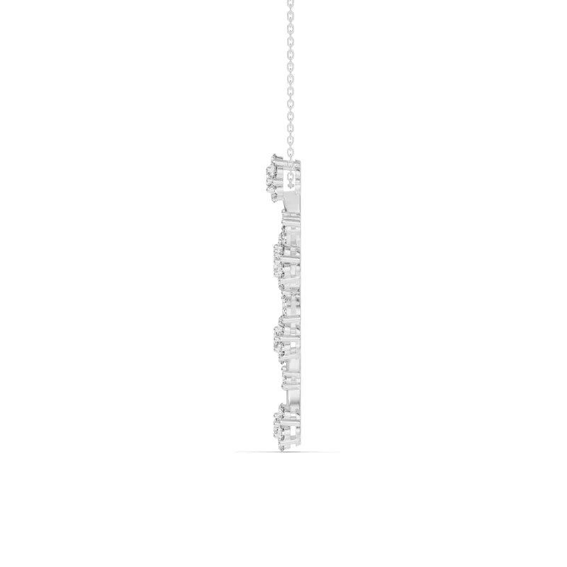 Platinum Vine Bloom Cross Diamond Pendant