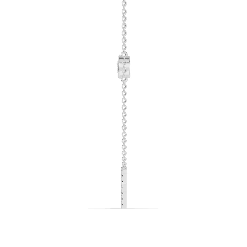 18K White Gold Bezel Diamond Pavé Initial Necklace - F