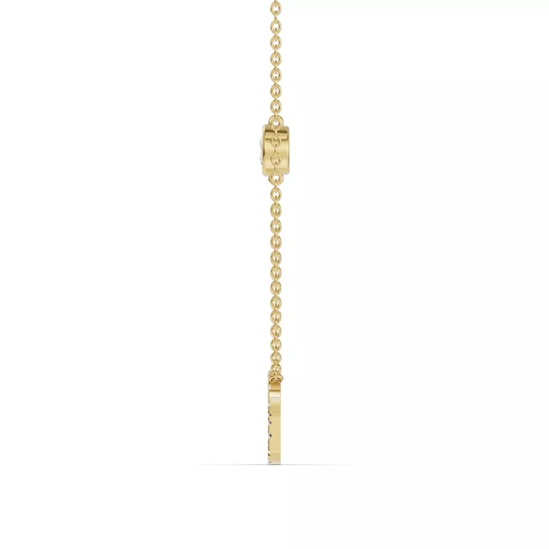 14K Yellow Gold Bezel Diamond Pavé Initial Necklace - G