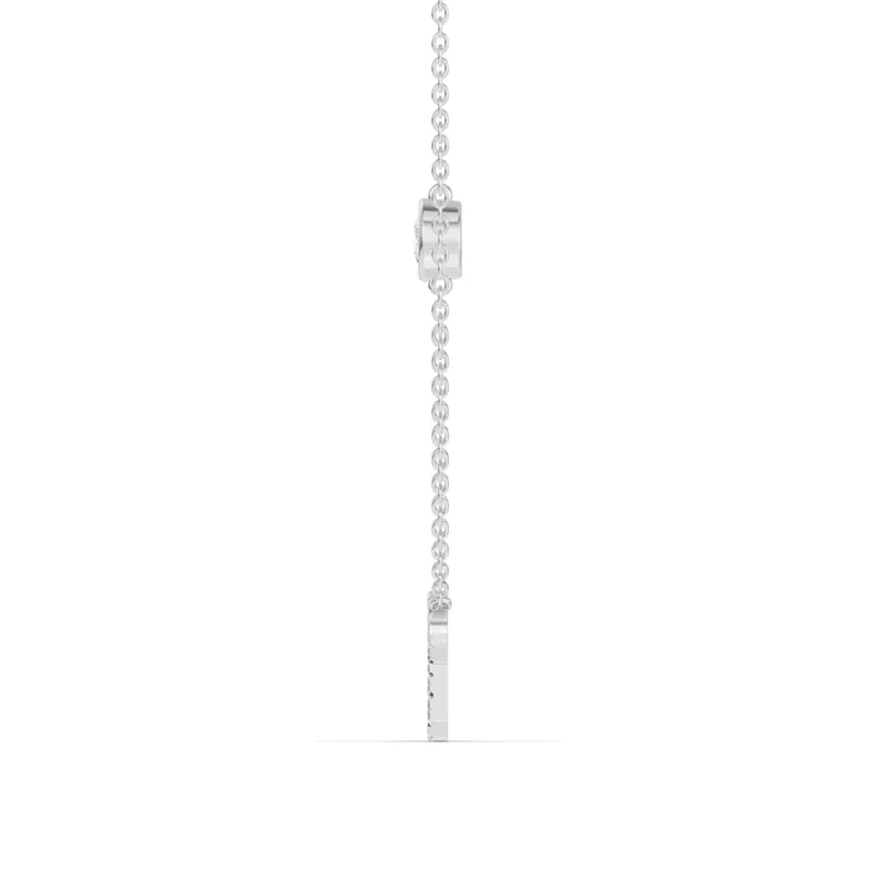 18K White Gold Bezel Lab Diamond Pavé Initial Necklace - G