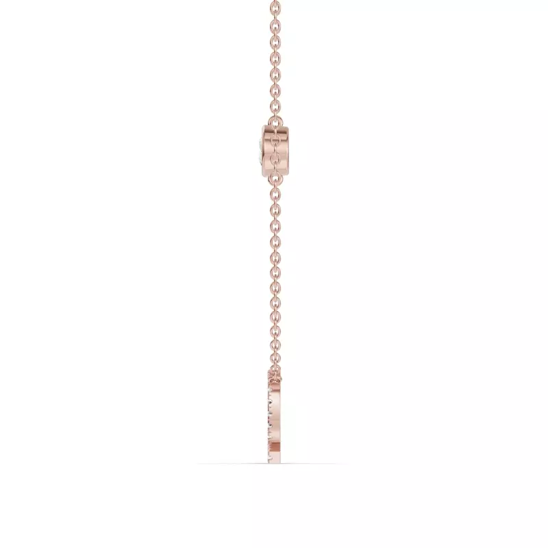 14K Rose Gold Bezel Lab Diamond Pavé Initial Necklace - Q