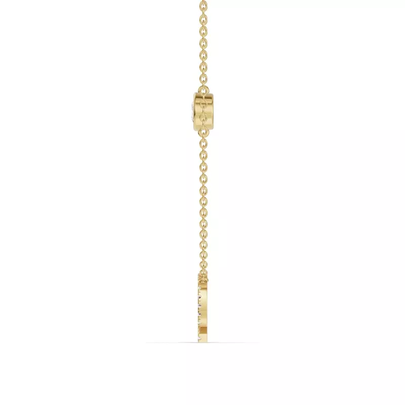 14K Yellow Gold Bezel Lab Diamond Pavé Initial Necklace - Q