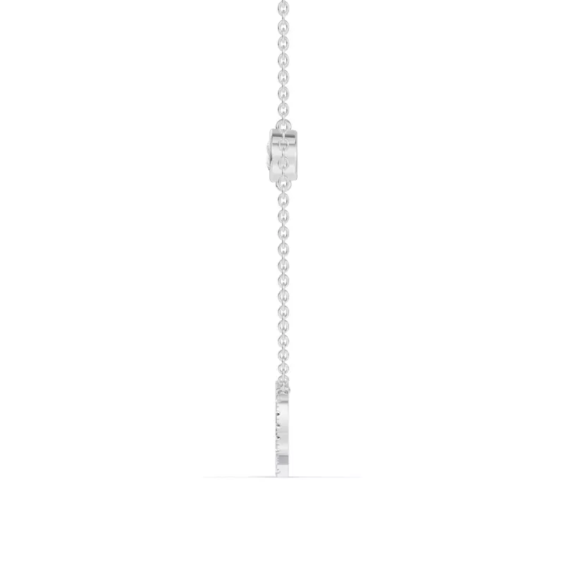 18K White Gold Bezel Lab Diamond Pavé Initial Necklace - Q
