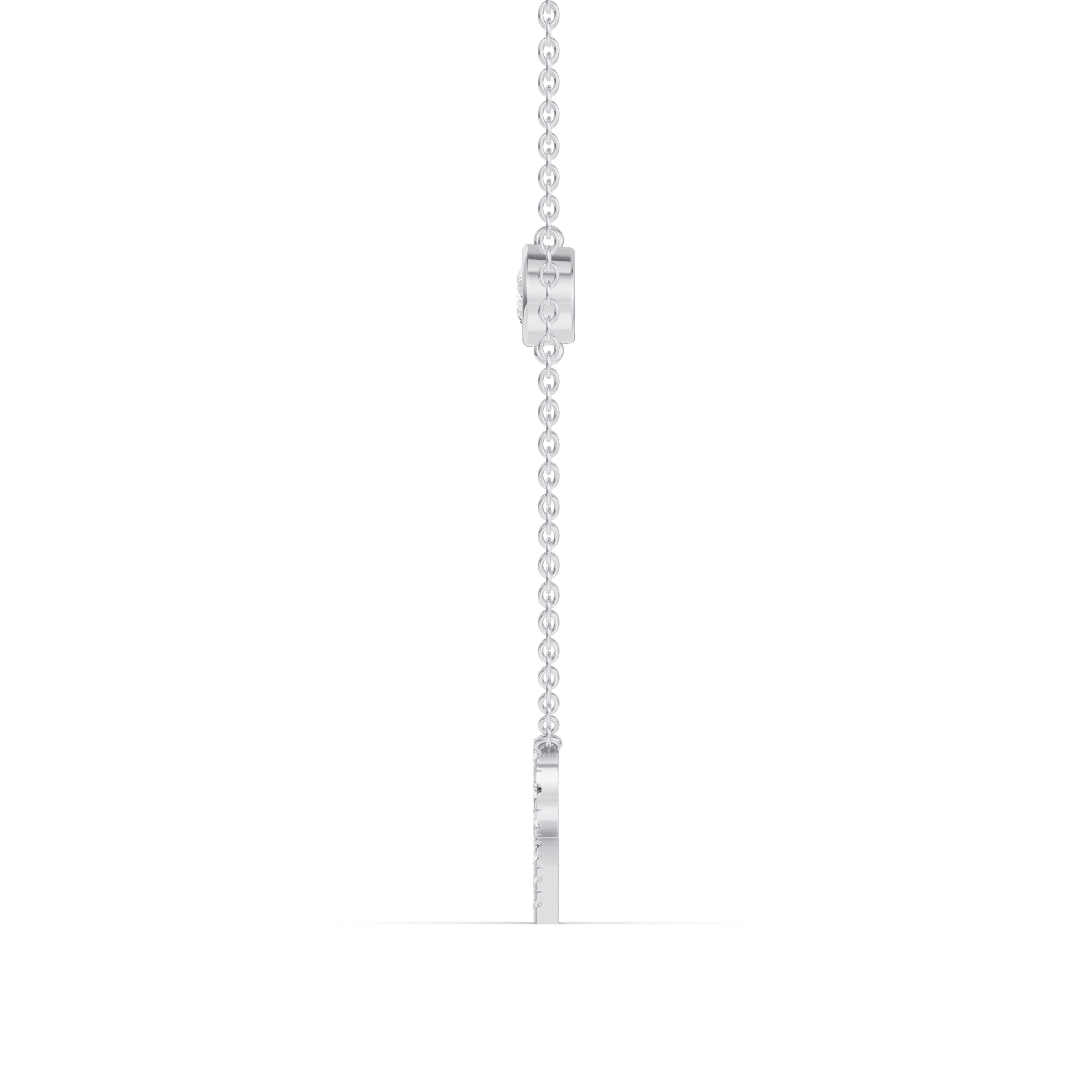 Bezel Diamond Pavé Initial Necklace - R