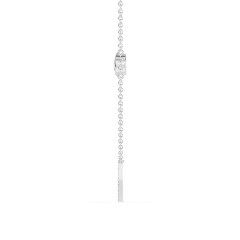 14K White Gold Bezel Lab Diamond Pavé Initial Necklace - X