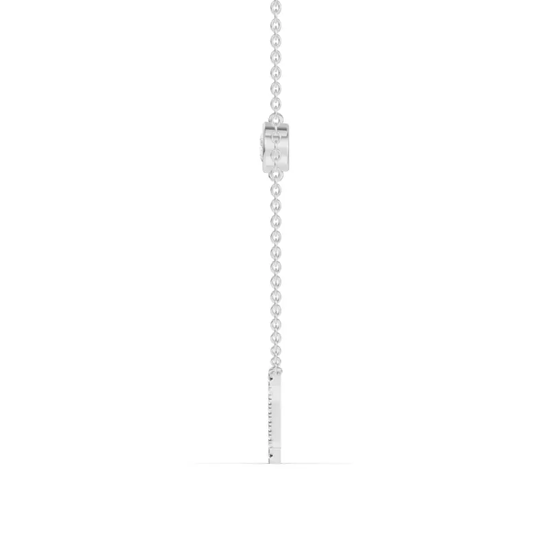 14K White Gold Bezel Diamond Pavé Initial Necklace - Z