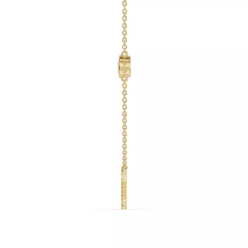 14K Yellow Gold Bezel Lab Diamond Pavé Initial Necklace - Z