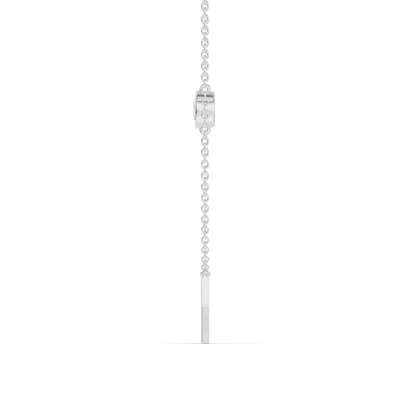 14K White Gold Bezel Diamond Gold Initial Necklace - X