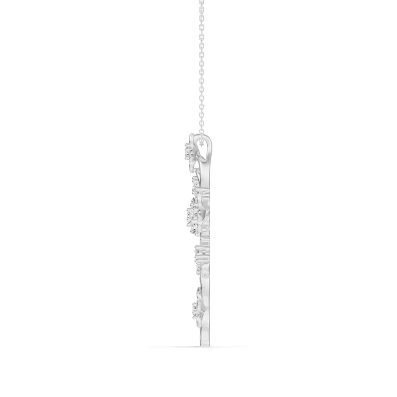 Platinum Blossom Cross Lab Diamond Pendant