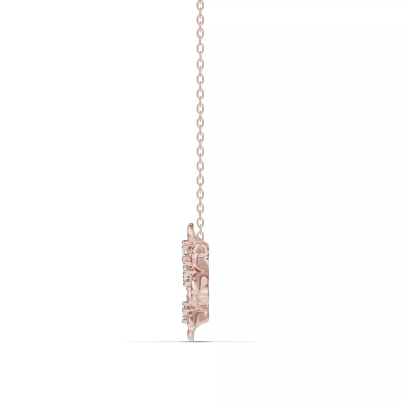 18K Rose Gold Blossom Lab Diamond Floral Necklace