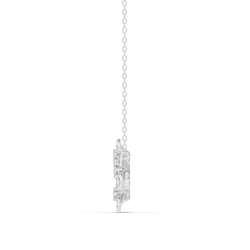 Platinum Blossom Lab Diamond Floral Necklace