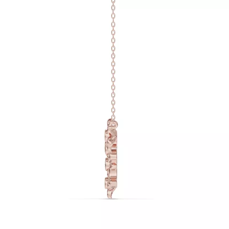14K Rose Gold Vine Lab Diamond Necklace