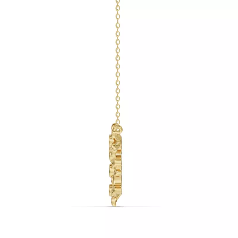 14K Yellow Gold Vine Diamond Necklace