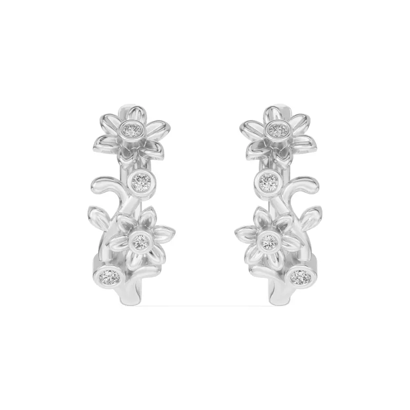 Vine Lab Diamond Hoop Earrings