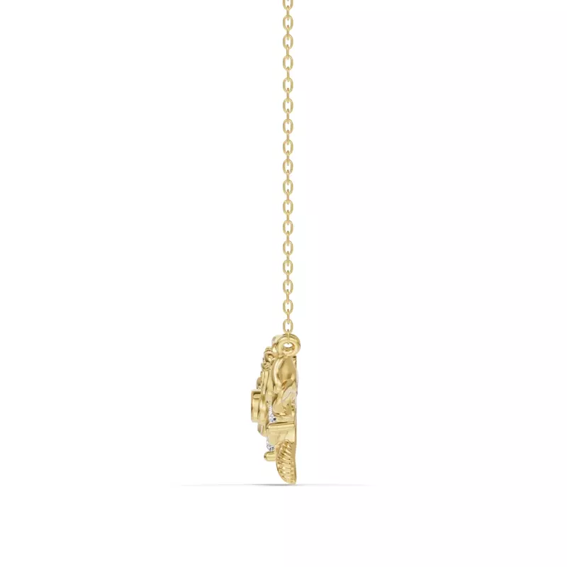 14K Yellow Gold Rose Lab Diamond Necklace