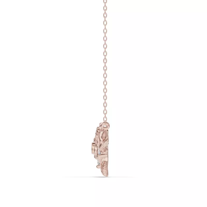 18K Rose Gold Rose Diamond Necklace