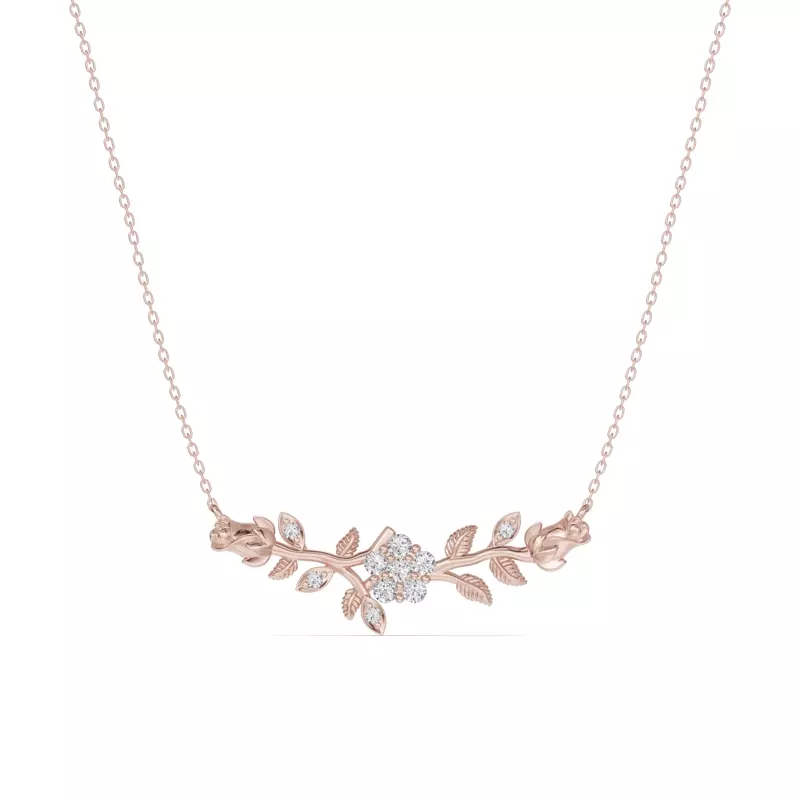 Rose Bud Diamond Necklace
