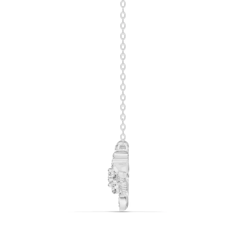 Platinum Rose Bud Diamond Necklace