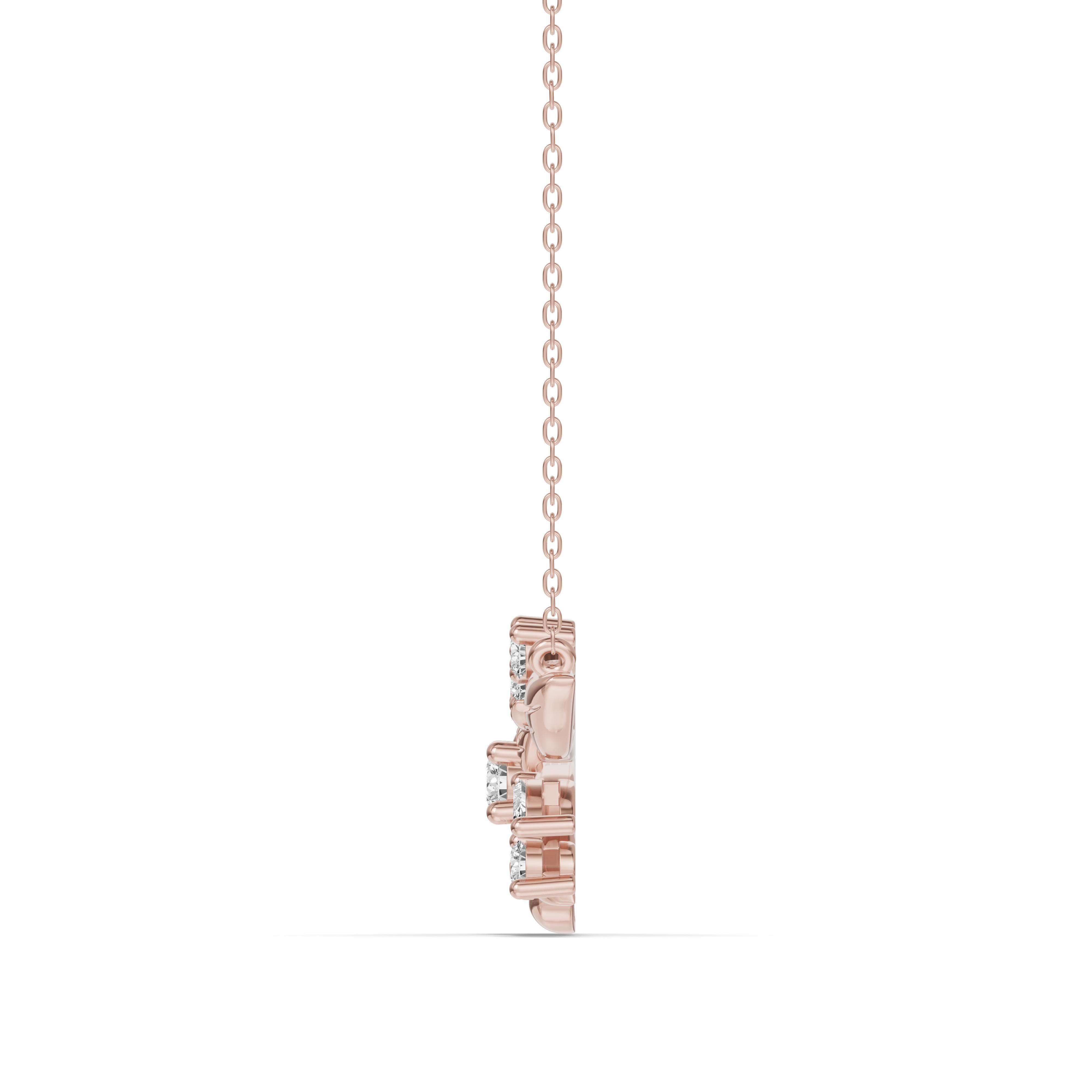 14K Rose Gold Flora Diamond Necklace