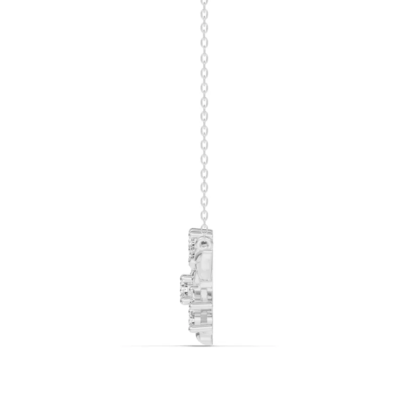 14K White Gold Flora Lab Diamond Necklace