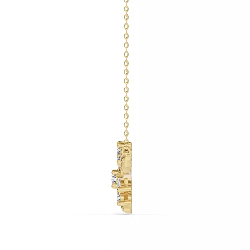 14K Yellow Gold Flora Diamond Necklace