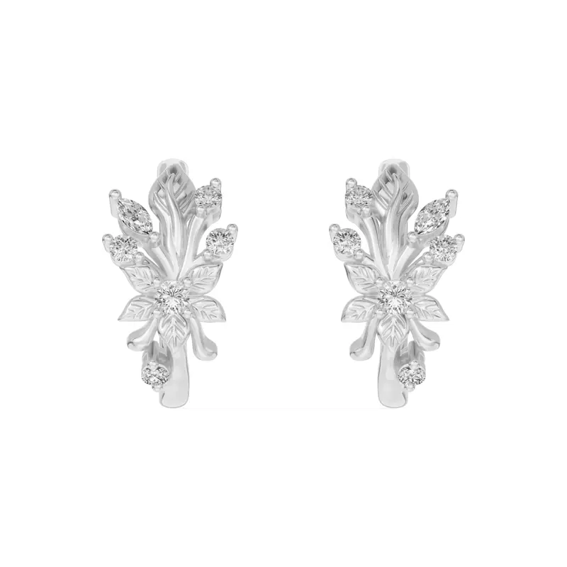 Flora Lab Diamond Hoop Earrings