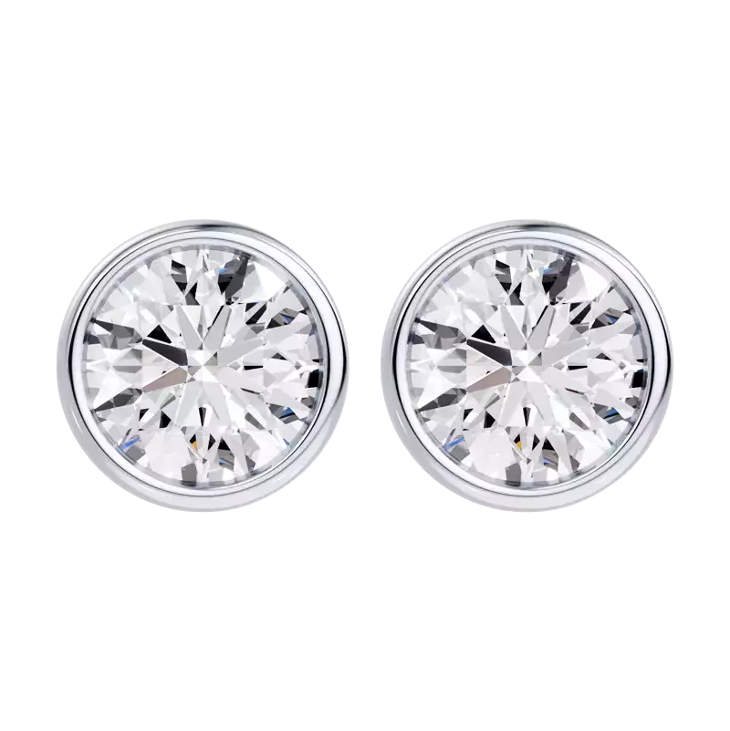 14K White Gold Modern Bezel-Set Diamond Stud Earrings (1 ct. tw.)