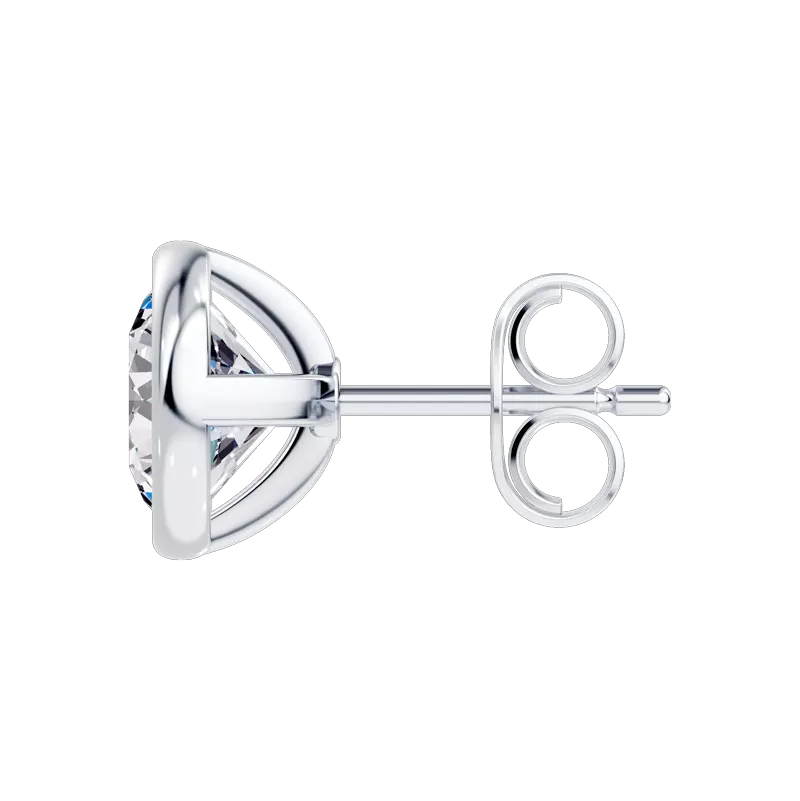 14K White Gold Modern Bezel-Set Diamond Stud Earrings (1 ct. tw.)