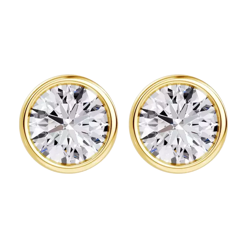 14K Yellow Gold Modern Bezel-Set Diamond Stud Earrings (1 ct. tw.)