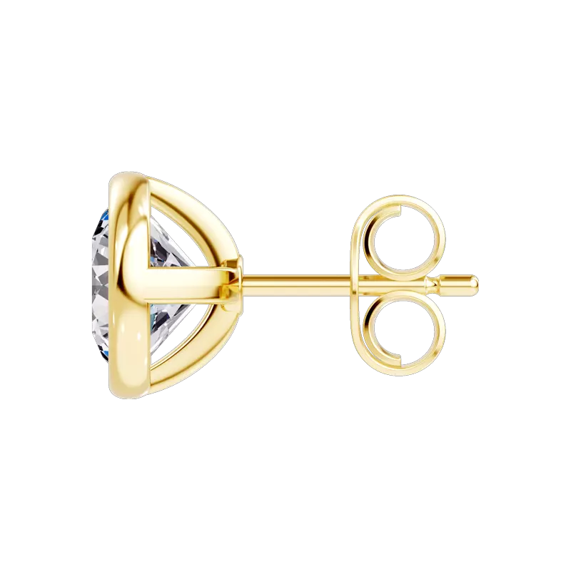 14K Yellow Gold Modern Bezel-Set Diamond Stud Earrings (1 ct. tw.)