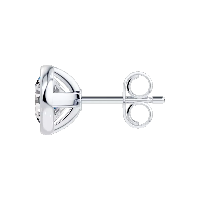 14K White Gold Modern Bezel-Set Diamond Stud Earrings (2 ct. tw.)