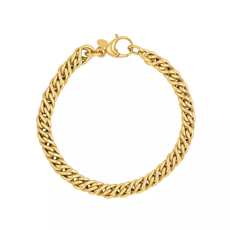 14K Yellow Gold Woven Rope Link Gold Bracelet