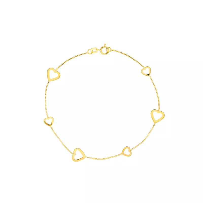 Open Heart Station Gold Bracelet