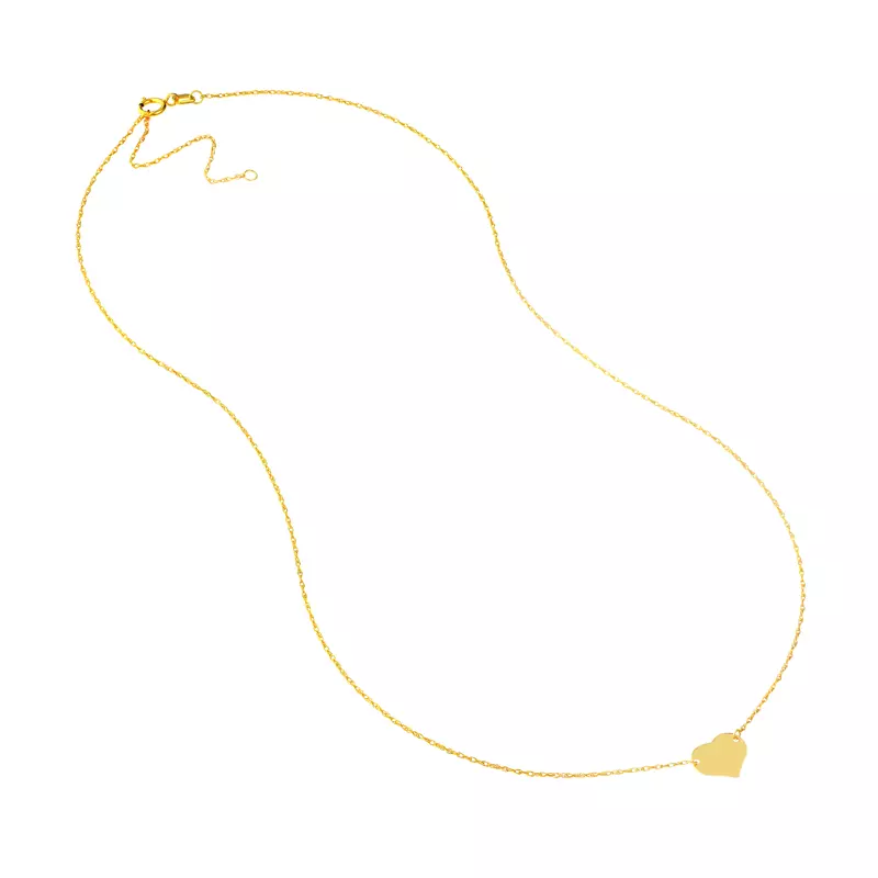 14K Yellow Gold Mini Heart Gold Necklace