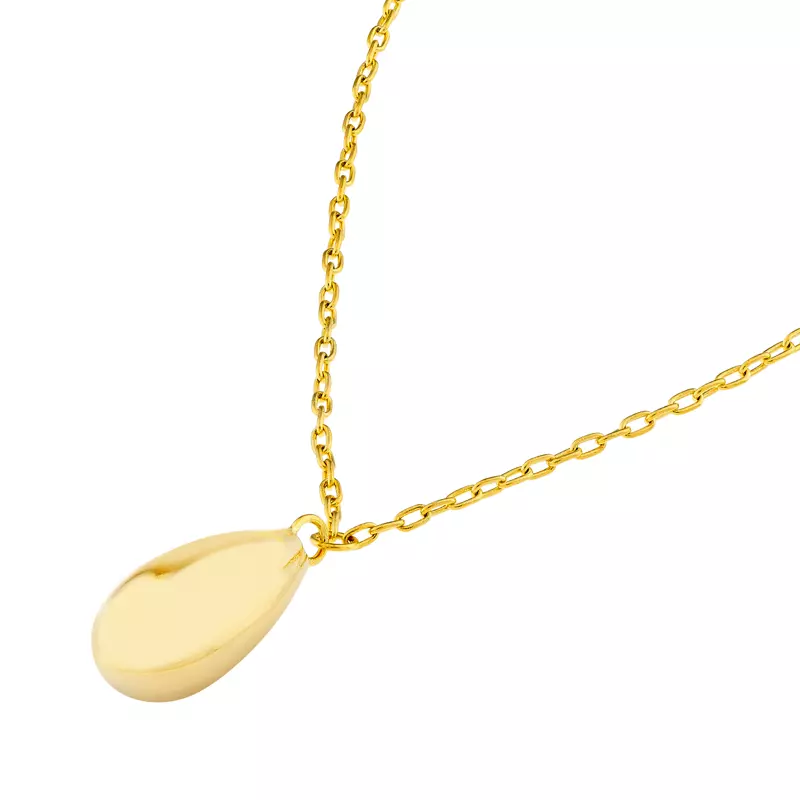 14K Yellow Gold Teardrop Gold Necklace