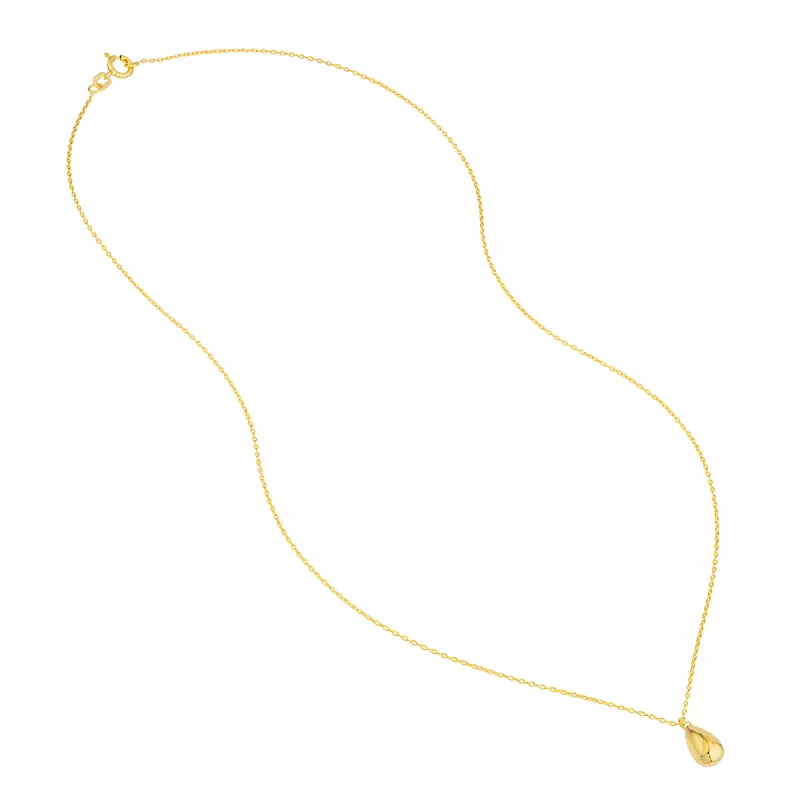 14K Yellow Gold Teardrop Gold Necklace
