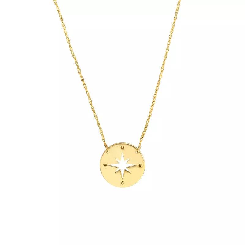 Mini Compass Star Gold Necklace