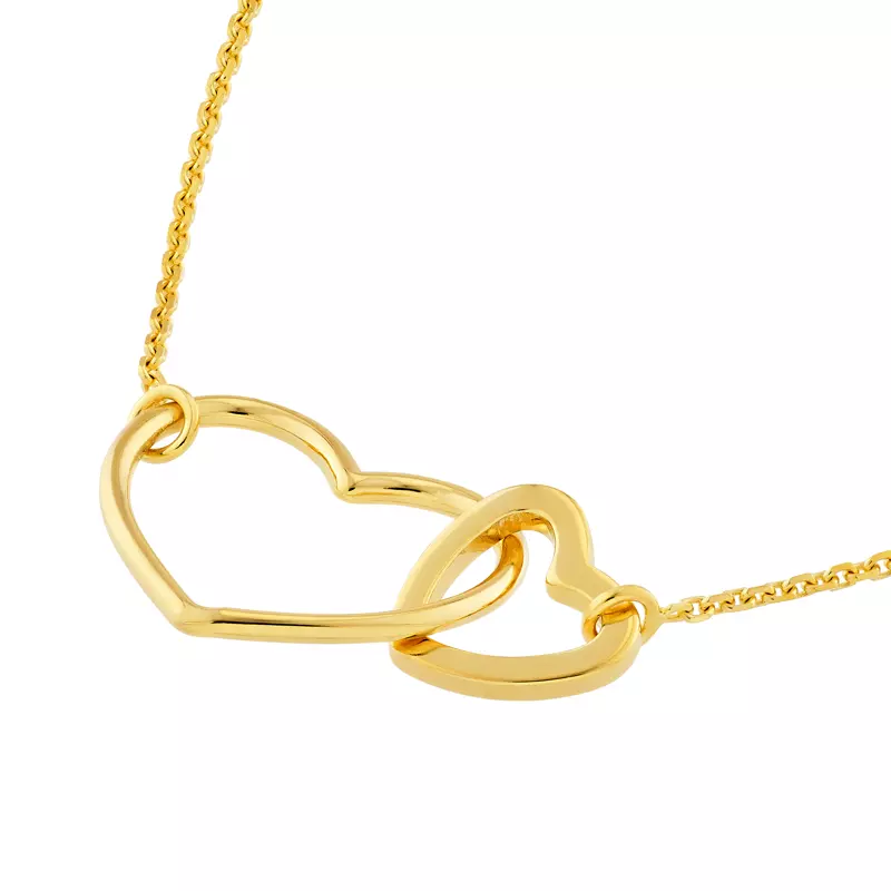 14K Yellow Gold Interlocking Gold Heart Necklace