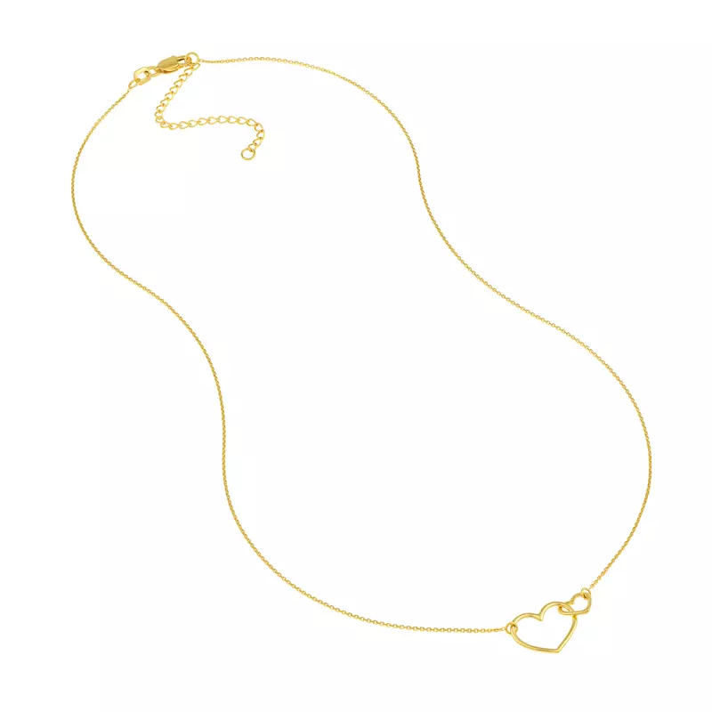 14K Yellow Gold Interlocking Gold Heart Necklace
