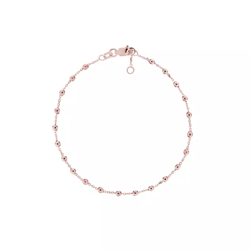 Faceted Bead Station Gold Bracelet