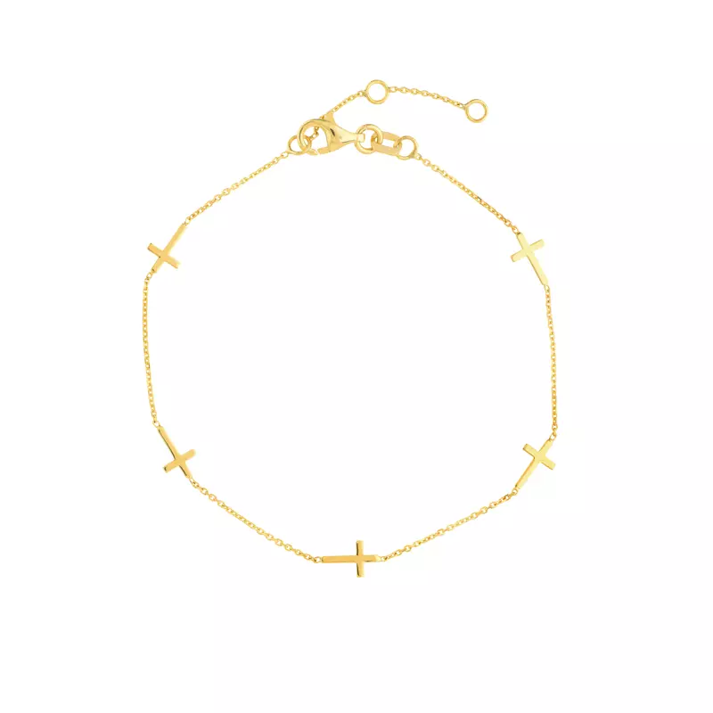 Cross Station Gold Bracelet