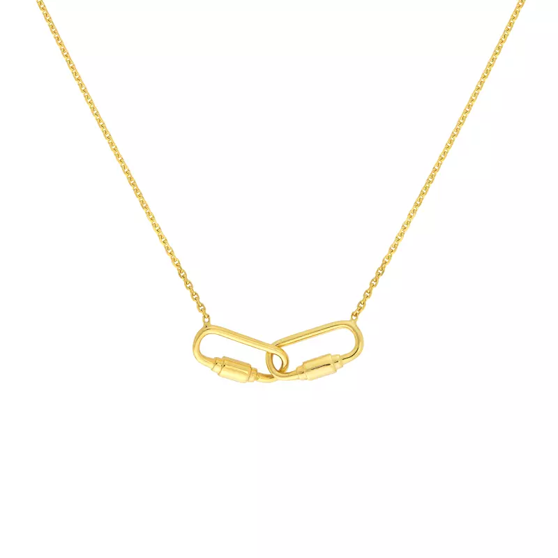 Carabiner Gold Necklace