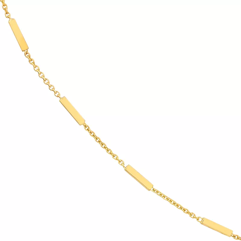 14K Yellow Gold Bar Station Gold Necklace