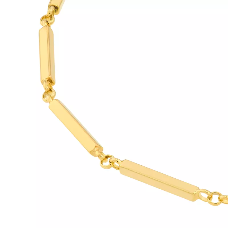 14K Yellow Gold Bar Station Gold Bracelet