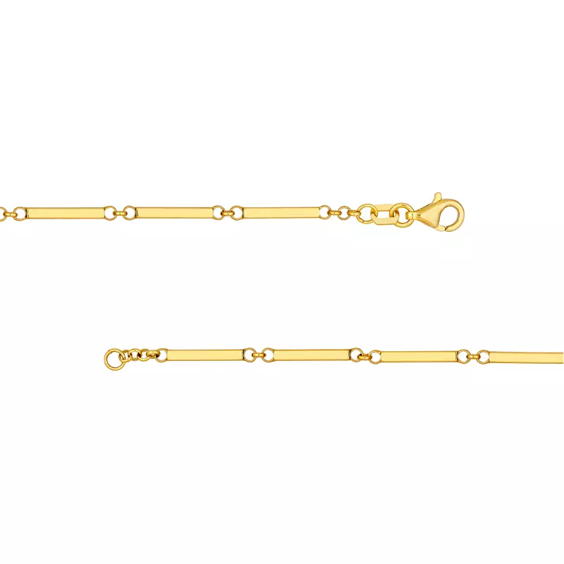 14K Yellow Gold Bar Station Gold Bracelet