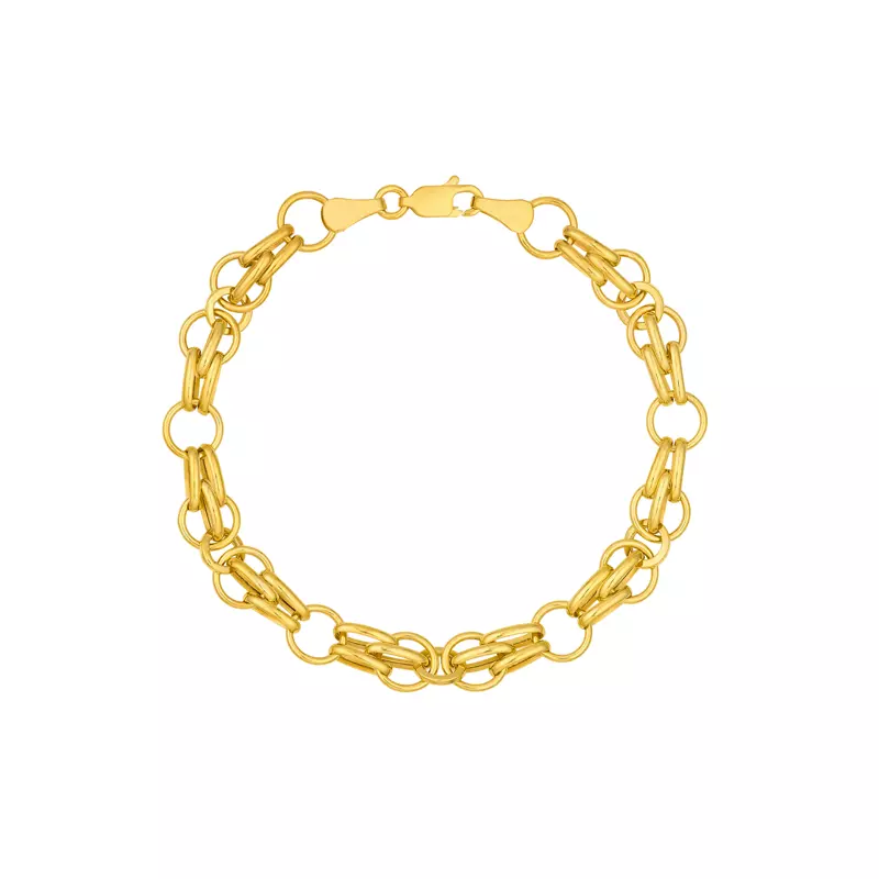 Figure Eight Link Gold Bracelet