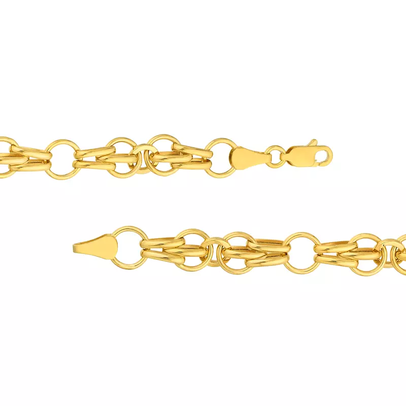14K Yellow Gold Figure Eight Link Gold Bracelet