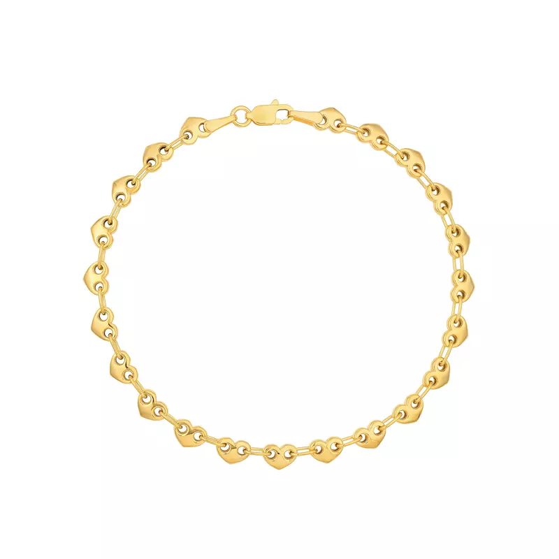 Heart Link Gold Bracelet