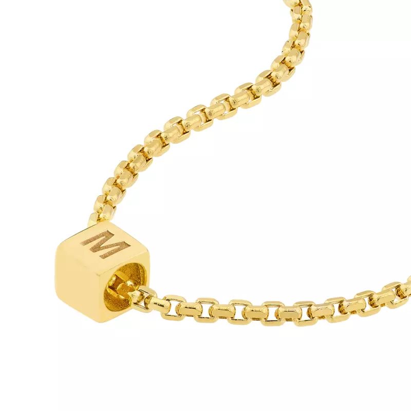 14K Yellow Gold Cube Gold Necklace