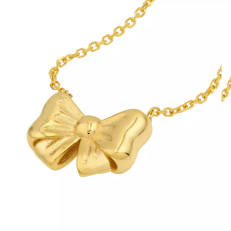 14K Yellow Gold Bow Gold Necklace